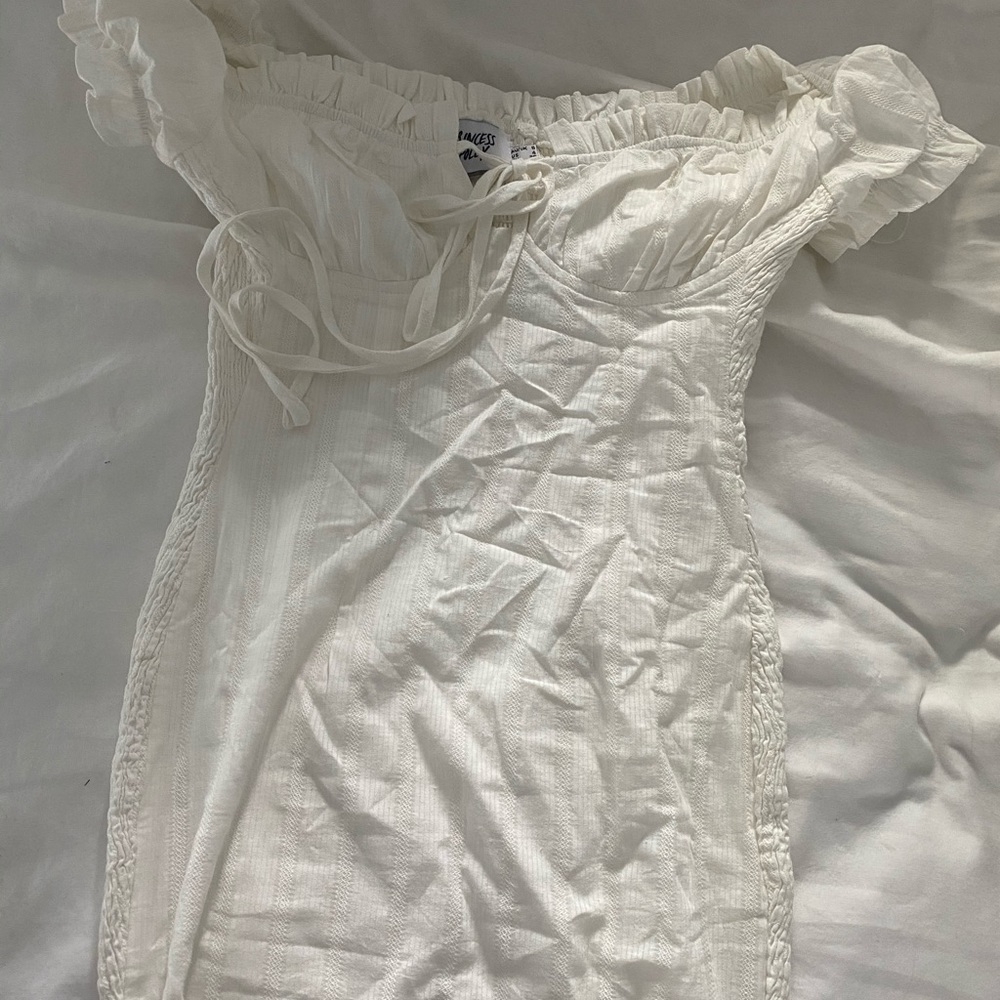 White off the shoulder dress. Worn once